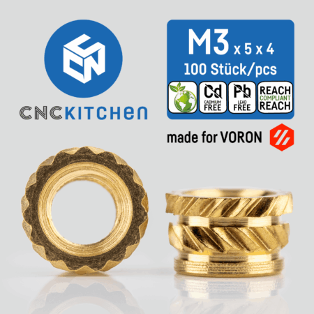 Made for VORON Ένθετο Σπειρώματος M3x5x4 100τεμ