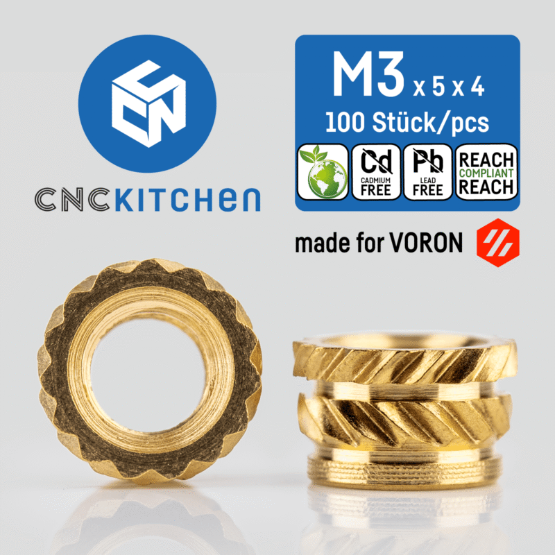 Made for VORON Ένθετο Σπειρώματος M3x5x4 100τεμ