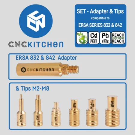 Soldering Tips + Adapter compatible with ERSA tips series 832 & 842